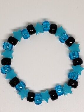 Handmade Blue Glitter Star Kandi Bracelet